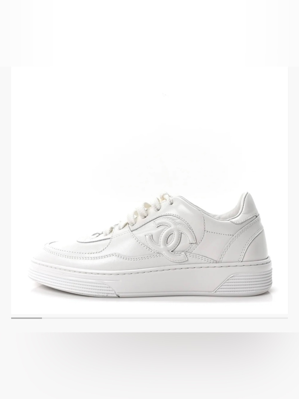 CHANEL Calfskin Womens CC Sneakers Sz 39